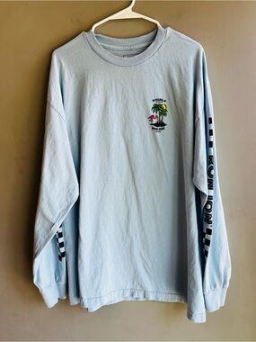 Vans X Ron Jon Light Blue Classic Fit Tee XL